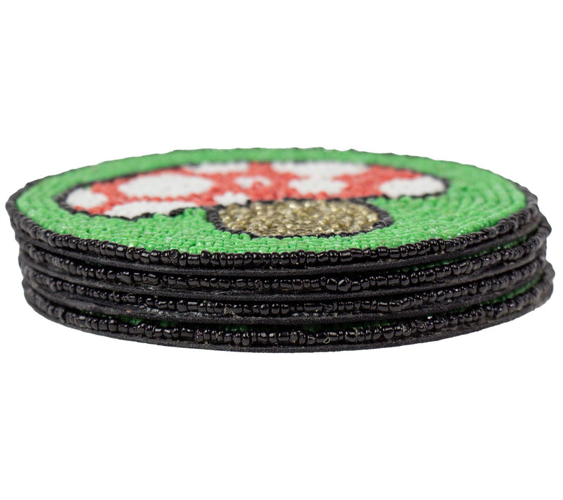 Global Crafts Hand Embroidered Glass Bead Coasters, Set of 4 — View 15