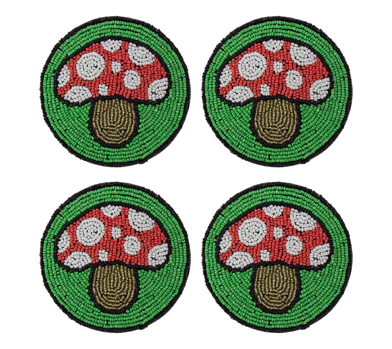 Global Crafts Hand Embroidered Glass Bead Coasters, Set of 4 — View 7