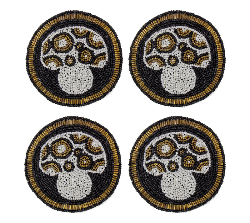 Global Crafts Hand Embroidered Glass Bead Coasters, Set of 4 — View 3