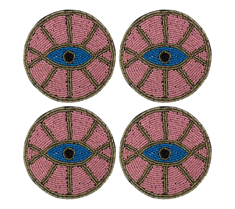 Global Crafts Hand Embroidered Glass Bead Coasters, Set of 4 — View 11