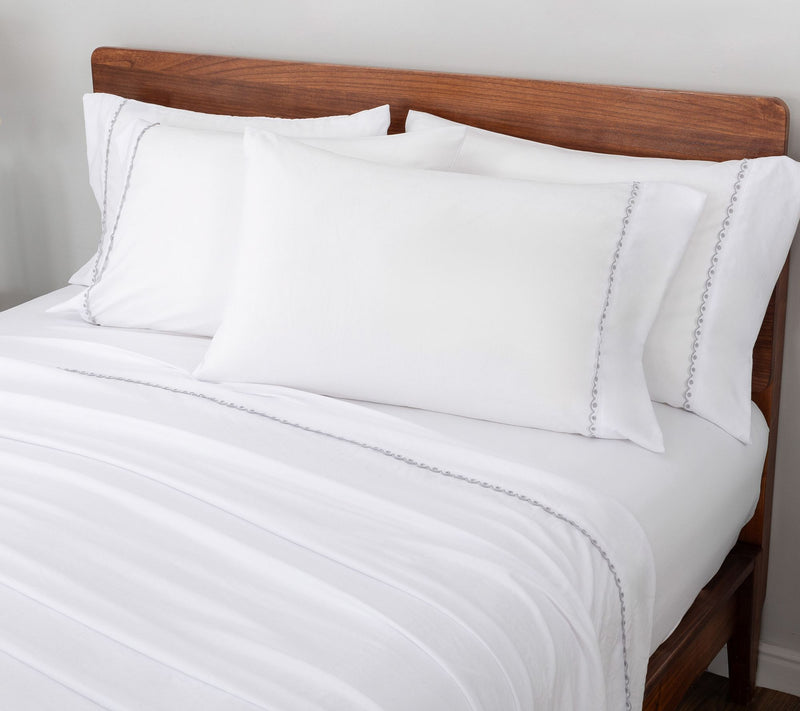 Berkshire Eyelet Embroidered Heritage Wash Sheet Set- Twin — View 7
