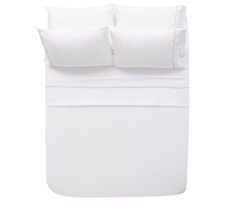 Berkshire Eyelet Embroidered Heritage Wash Sheet Set- Full — View 14