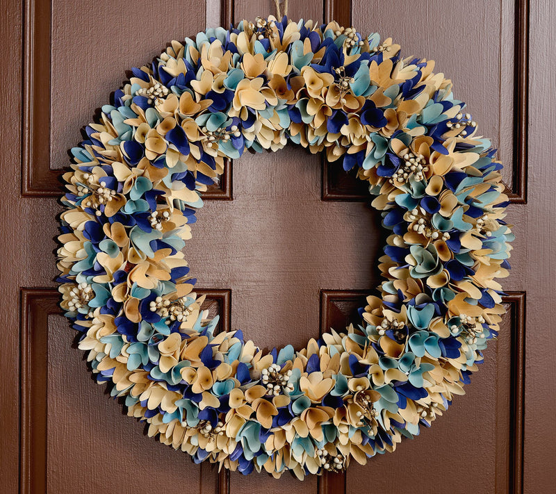 Home Reflections 24" Wooden Curl Coastal Wreath — View 3