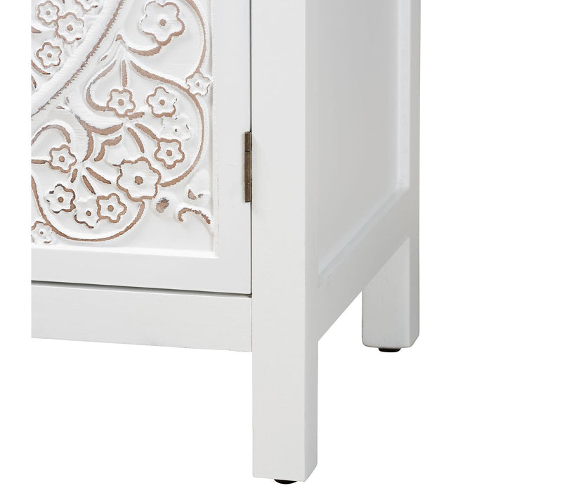 Baxton Studio Y elena White Woo d 2-Door Storag e Cabinet — View 5