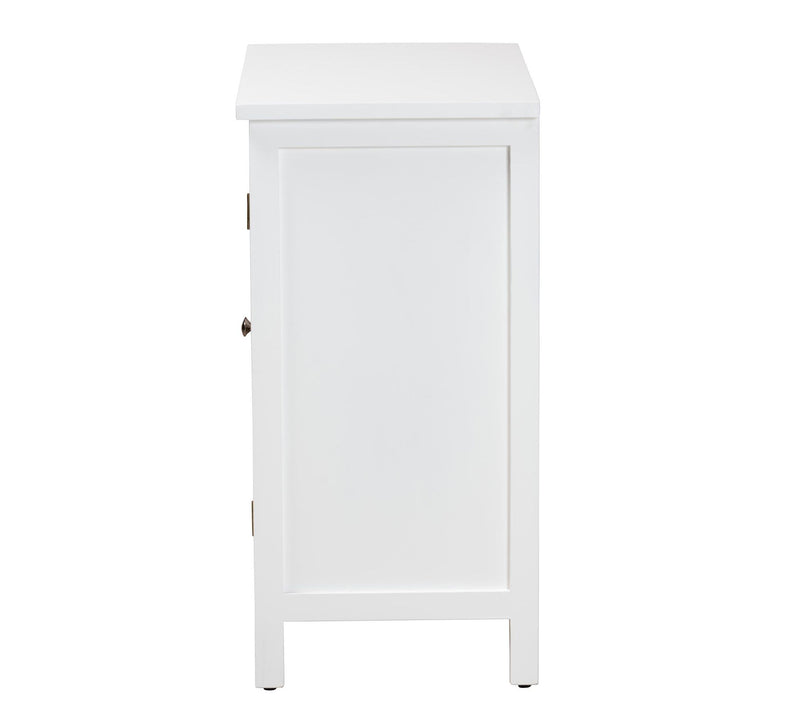 Baxton Studio Y elena White Woo d 2-Door Storag e Cabinet — View 3