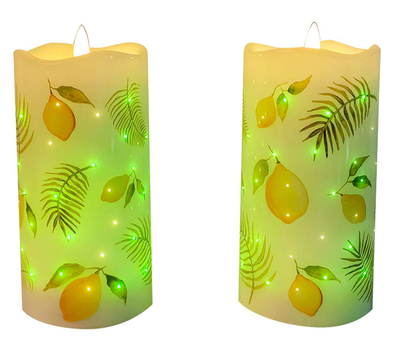 Temp-tations Seasonal Set of 2 6" Fiberoptic Candles — View 4