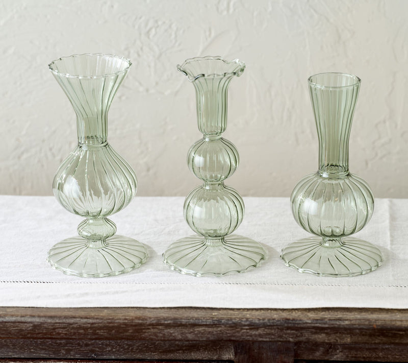 Mrs. H by Dee Hilfiger Set of 3 Blown Glass Taper Candle Holders — View 10
