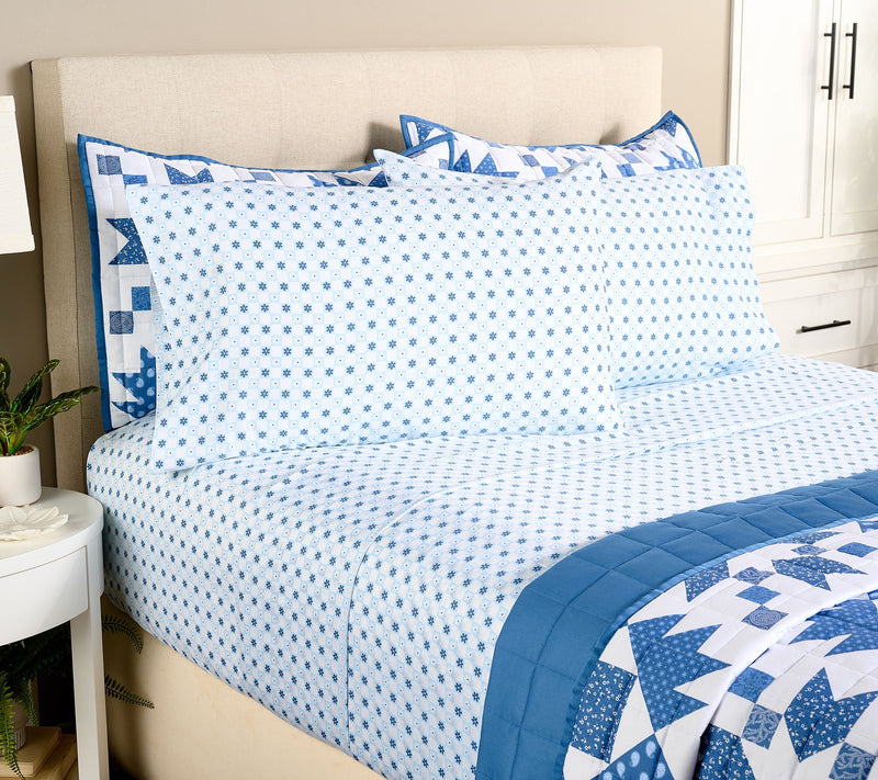 Martha Stewart 300TC Cotton Printed Sheet Set Full — View 9