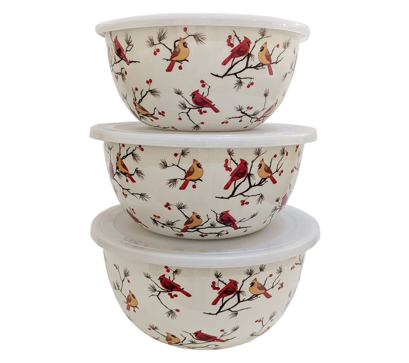 Temp-tations Seasonal Set of 3 Stainless Steel Bowls with Lids — View 14