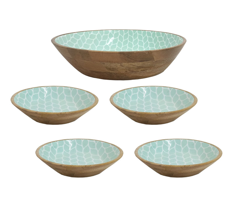 Temp-tations Seasonal 5-Piece Mango Wood Bowl Set — View 2