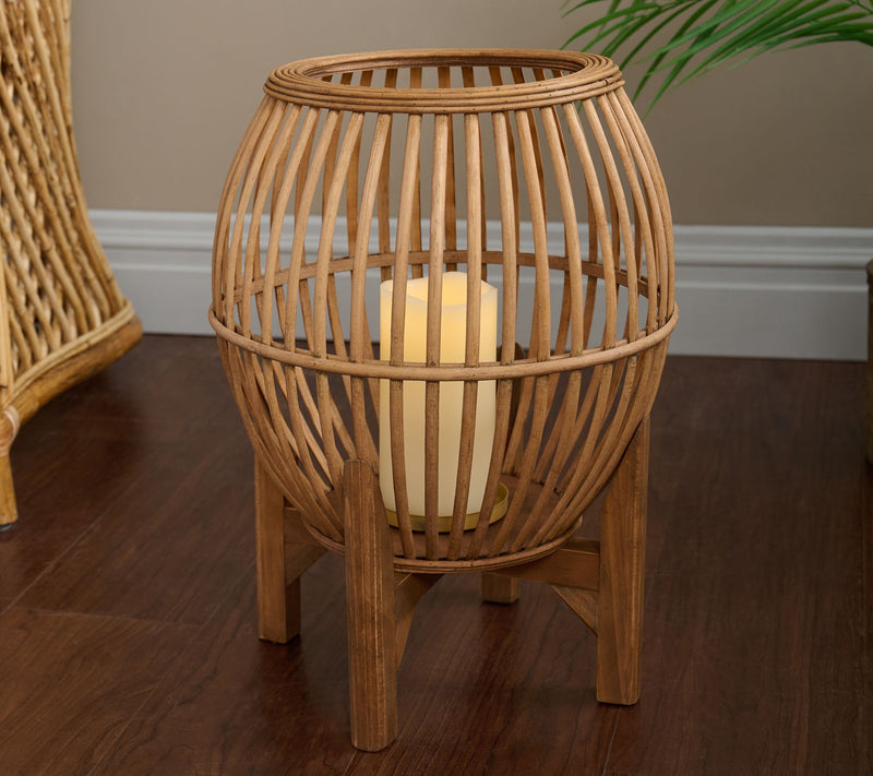 Home Reflections 16" Flameless Bamboo Lantern — Main view