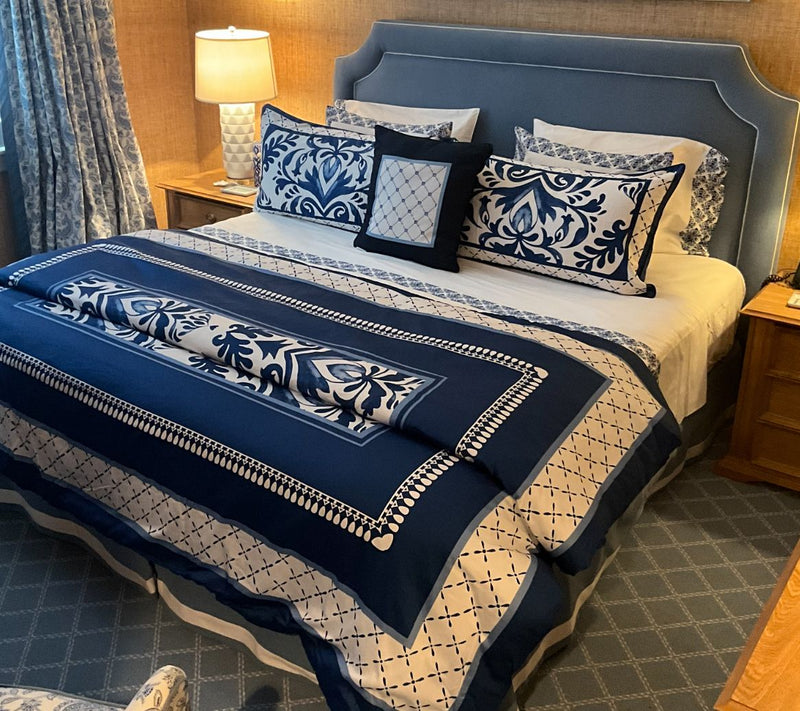 Hotel du Cobb 300TC Cotton Sateen Printed 4pc Comforter Set - Queen — View 11