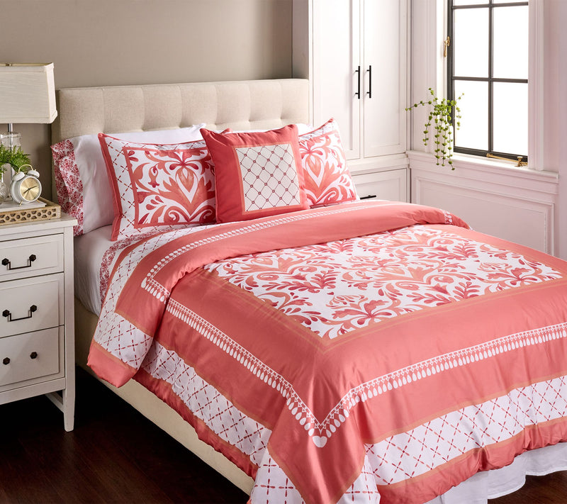 Hotel du Cobb 300TC Cotton Sateen Printed 4pc Comforter Set - King — Main view
