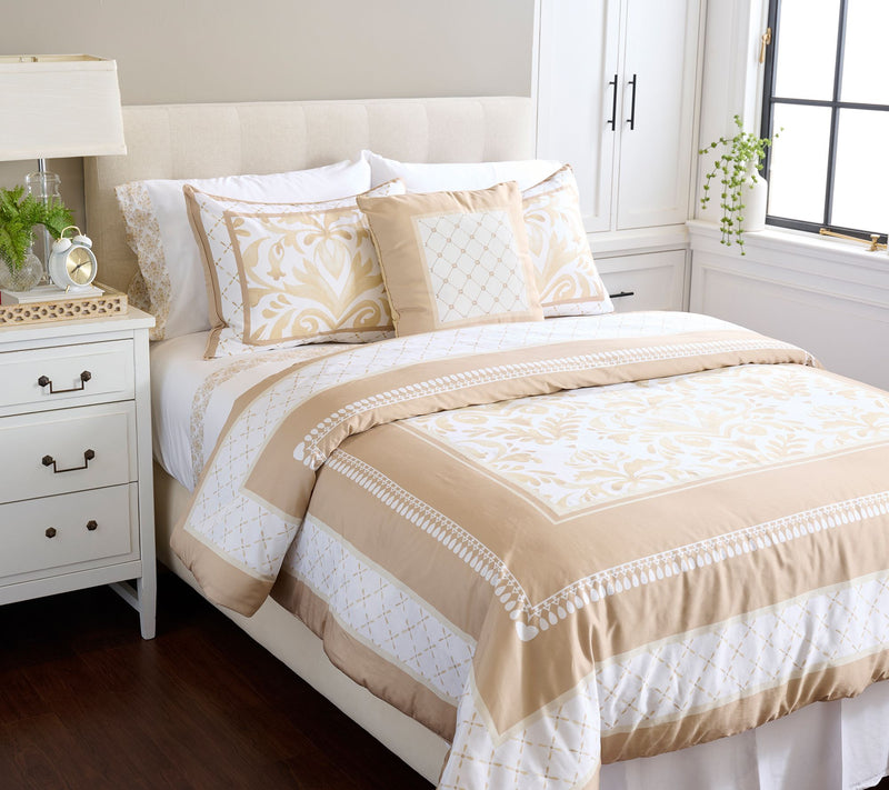 Hotel du Cobb 300TC Cotton Sateen Printed 4pc Comforter Set - King — View 7