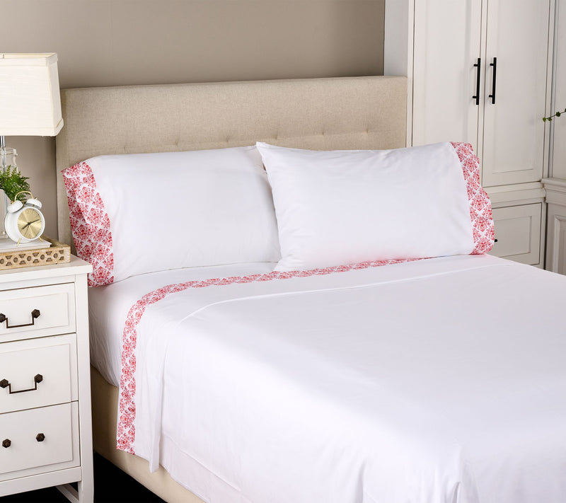 Hotel du Cobb 100% Cotton Sateen Sheet Set with Decorative Cuff — View 8