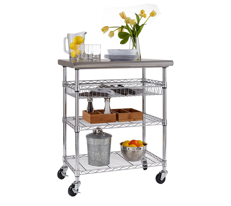 Seville Classics NSF Rolling Kitchen Utility Cart — View 3