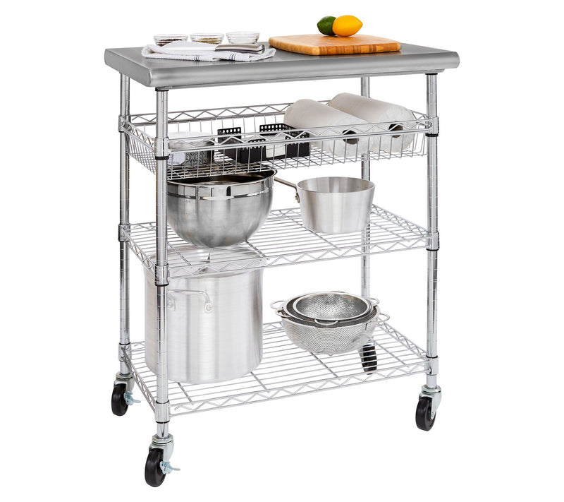 Seville Classics NSF Rolling Kitchen Utility Cart — View 2