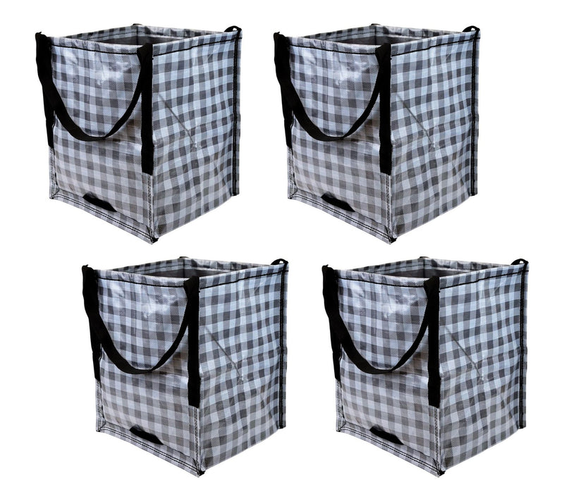 DuraSack Set of (4) Gingham 22-gal Heavy Duty Home & Yard Tote — View 15
