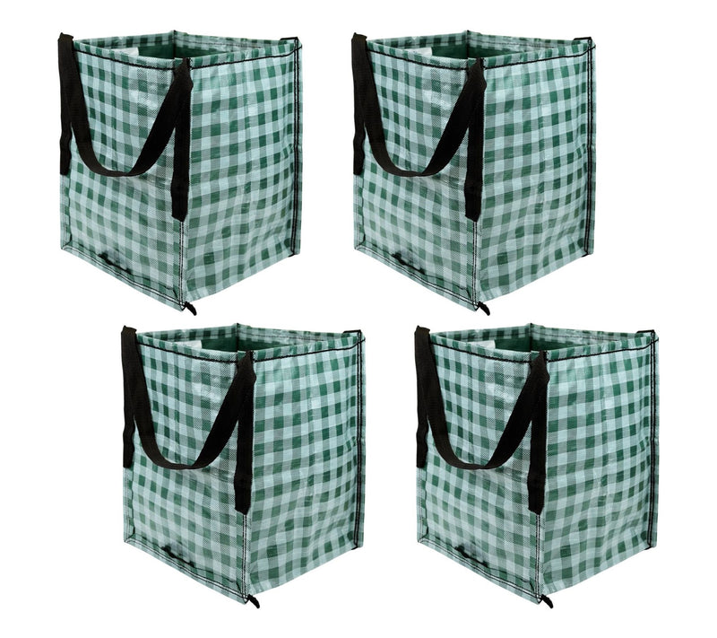 DuraSack Set of (4) Gingham 22-gal Heavy Duty Home & Yard Tote — View 16