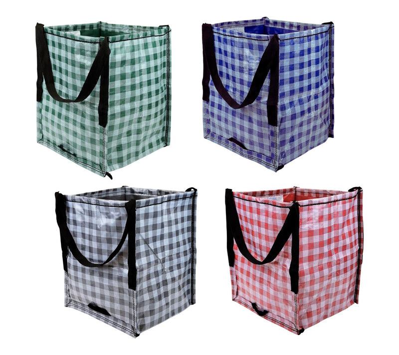 DuraSack Set of (4) Gingham 22-gal Heavy Duty Home & Yard Tote — View 18