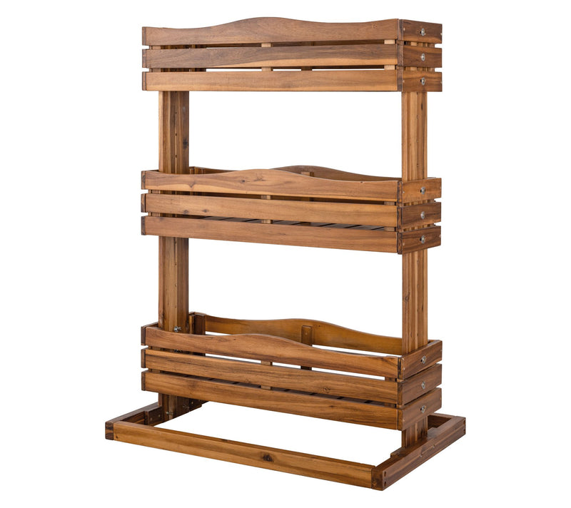 Seville Classics 3-Tier Acacia Wood Vertical Garden Planter — Main view