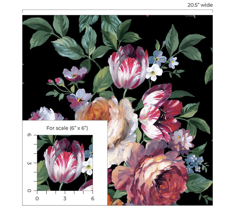 NextWall Large Bouquet Floral Peel and Stick Wallpaper — View 8