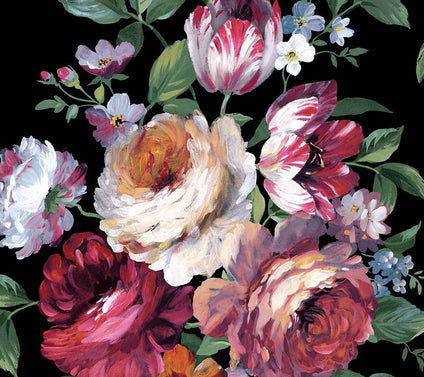 NextWall Large Bouquet Floral Peel and Stick Wallpaper
