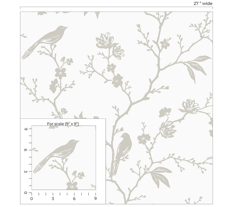 NextWall Songbird Chinoiserie Peel and Stick Wallpaper — View 5