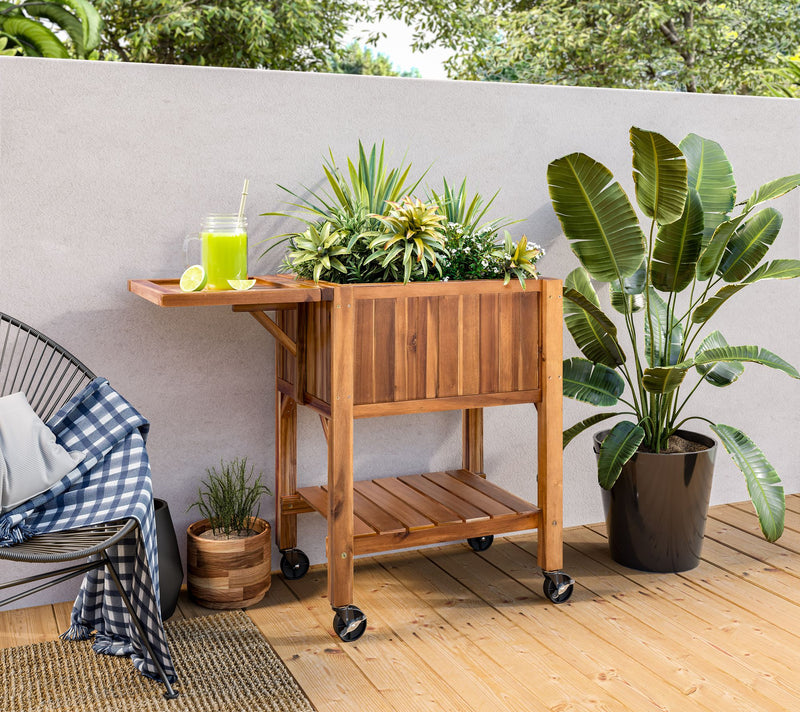 Seville Classics Acacia Wood Raised Garden Bed Planter — View 8