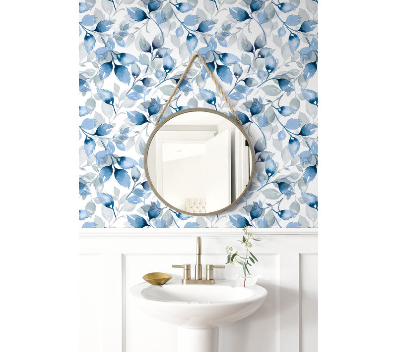 Lillian August Watercolor Leaves Peel and StickWallpaper — View 3