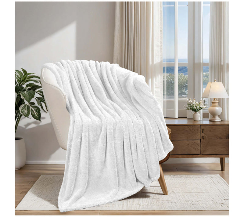 Superior Solid Fleece Medium Weight Fluffy SoftBlanket King — View 4