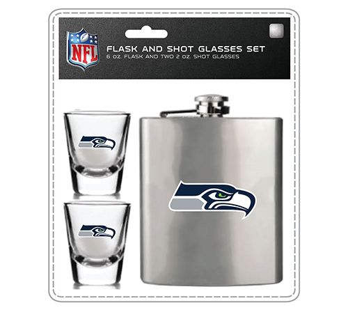 Mojo Licensing NFL Flask Set - 1 Flask and 2 Shot Glasses — View 7