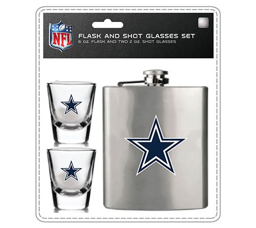 Mojo Licensing NFL Flask Set - 1 Flask and 2 Shot Glasses — View 8