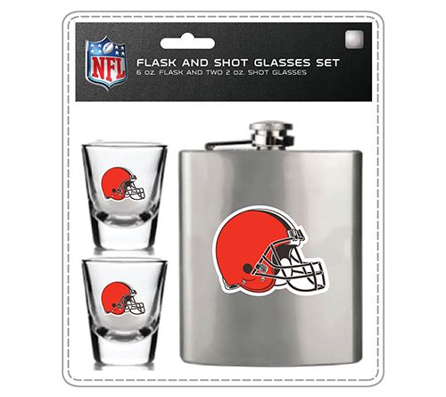 Mojo Licensing NFL Flask Set - 1 Flask and 2 Shot Glasses — View 9