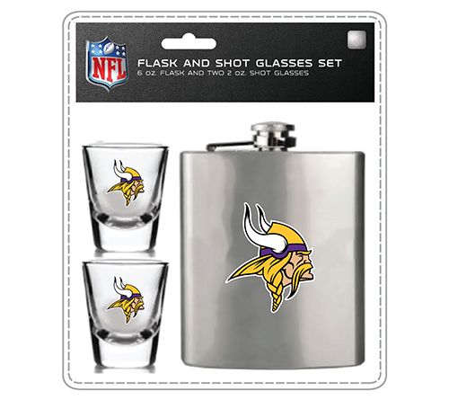 Mojo Licensing NFL Flask Set - 1 Flask and 2 Shot Glasses — View 10