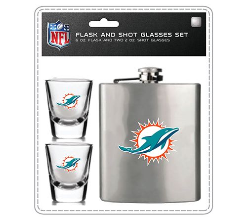 Mojo Licensing NFL Flask Set - 1 Flask and 2 Shot Glasses — View 11