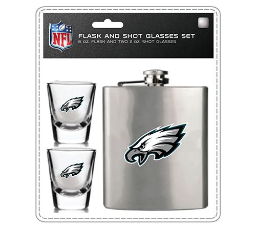 Mojo Licensing NFL Flask Set - 1 Flask and 2 Shot Glasses — View 13