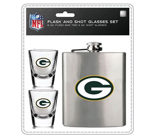 Mojo Licensing NFL Flask Set - 1 Flask and 2 Shot Glasses — View 17