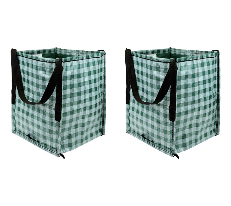 DuraSack Set of (2) 22-Gal Gingham Heavy Duty Home & Yard Tote — Main view