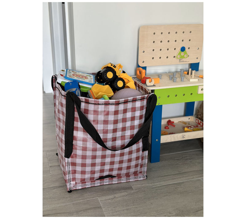 DuraSack Set of (2) 22-Gal Gingham Heavy Duty Home & Yard Tote — View 5