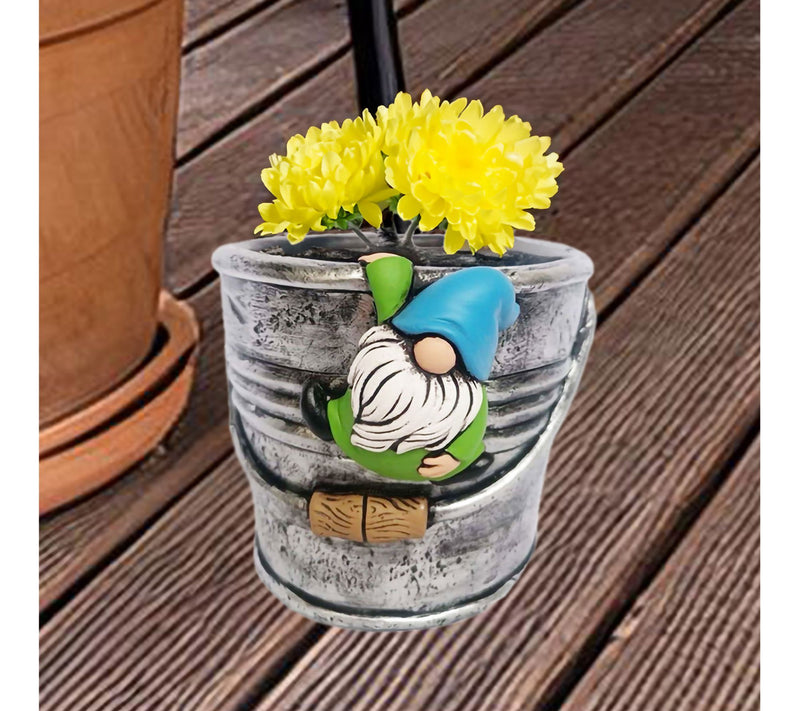 Santa's Workshop 6.6" Cement Gnome Pot — View 2