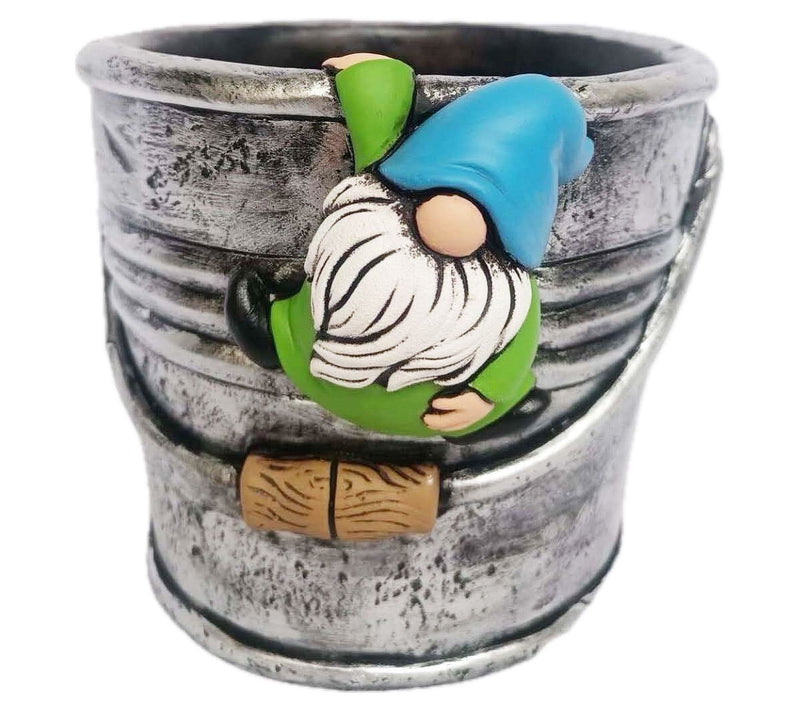 Santa's Workshop 6.6" Cement Gnome Pot — View 6