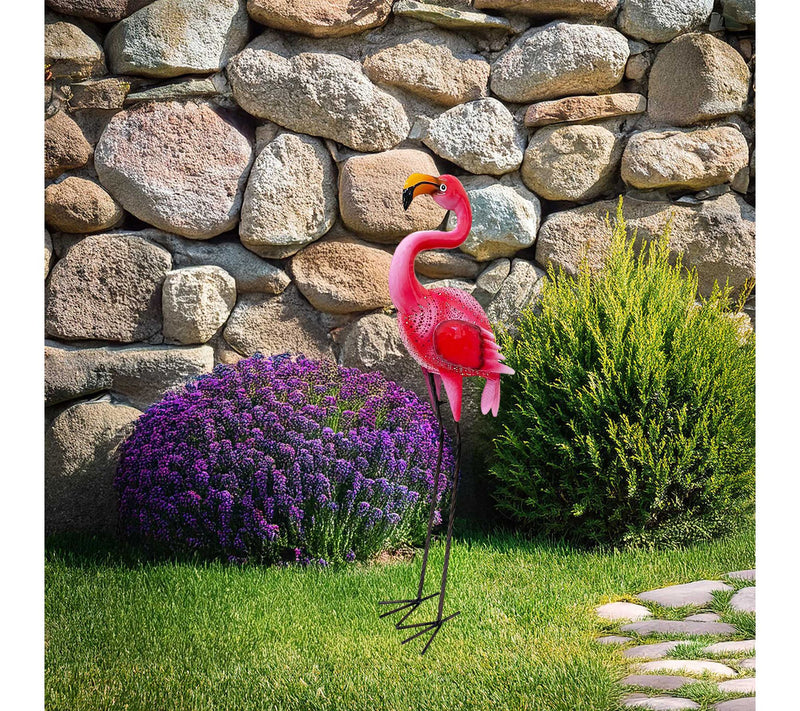 Santa's Workshop 34.75" Iron Dark Pink Flamingo — View 2