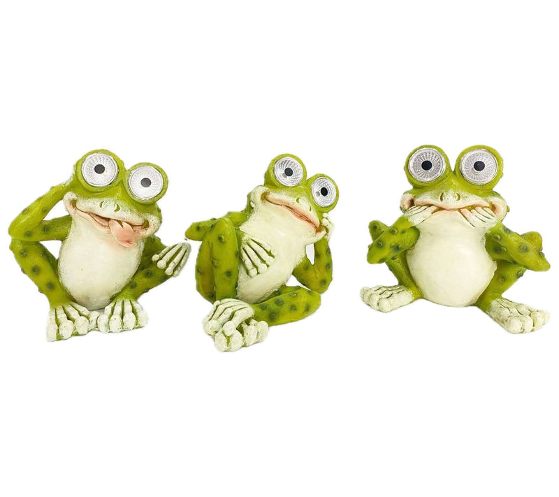 Santa's Workshop 5.5" Solar Resin Frogs, set of3 — Main view