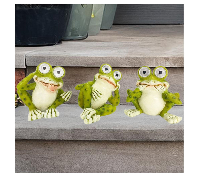 Santa's Workshop 5.5" Solar Resin Frogs, set of3 — View 2