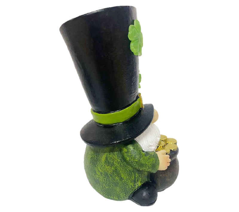 Santa's Workshop 6.7" Solar Resin St Patty Gnome — View 8