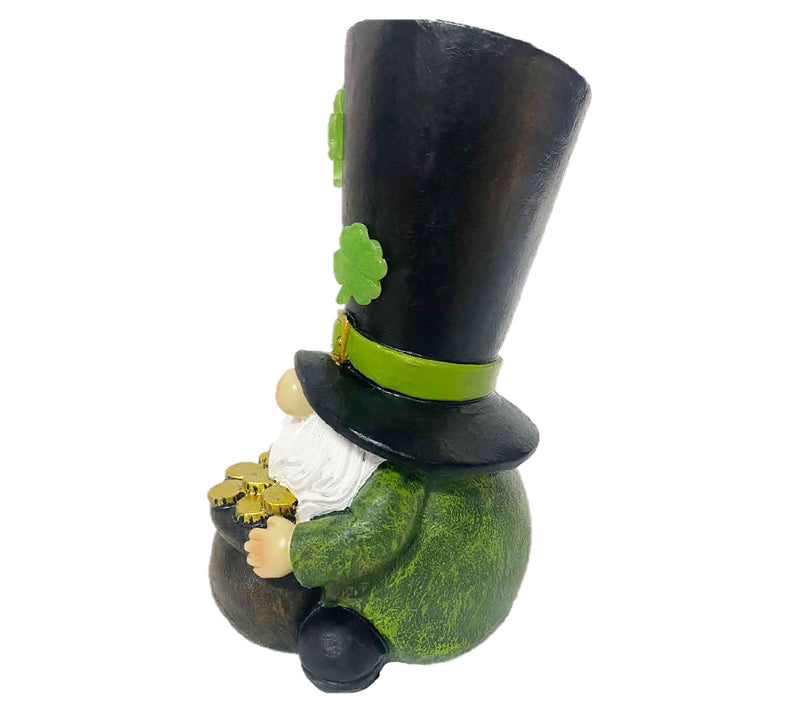 Santa's Workshop 6.7" Solar Resin St Patty Gnome — View 7