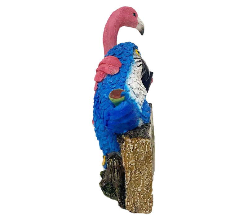 Santa's Workshop 8.9" Solar Resin Flamingo & Parrot — View 6
