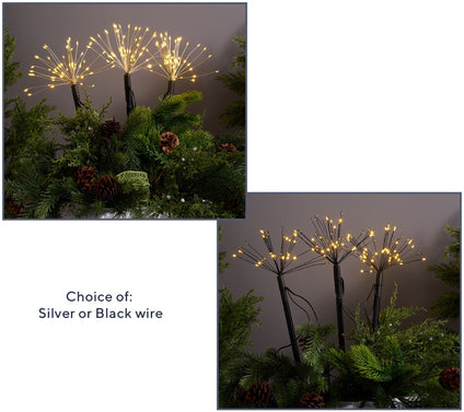 "As Is" Bethlehem Lights Set of 3 Mini Starburst Stake Lights