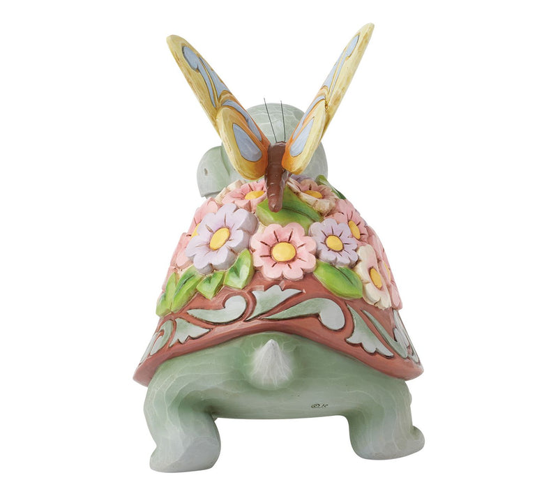 Jim Shore Turtle Flowers and Butterfly Figurine 7.3in H — View 3